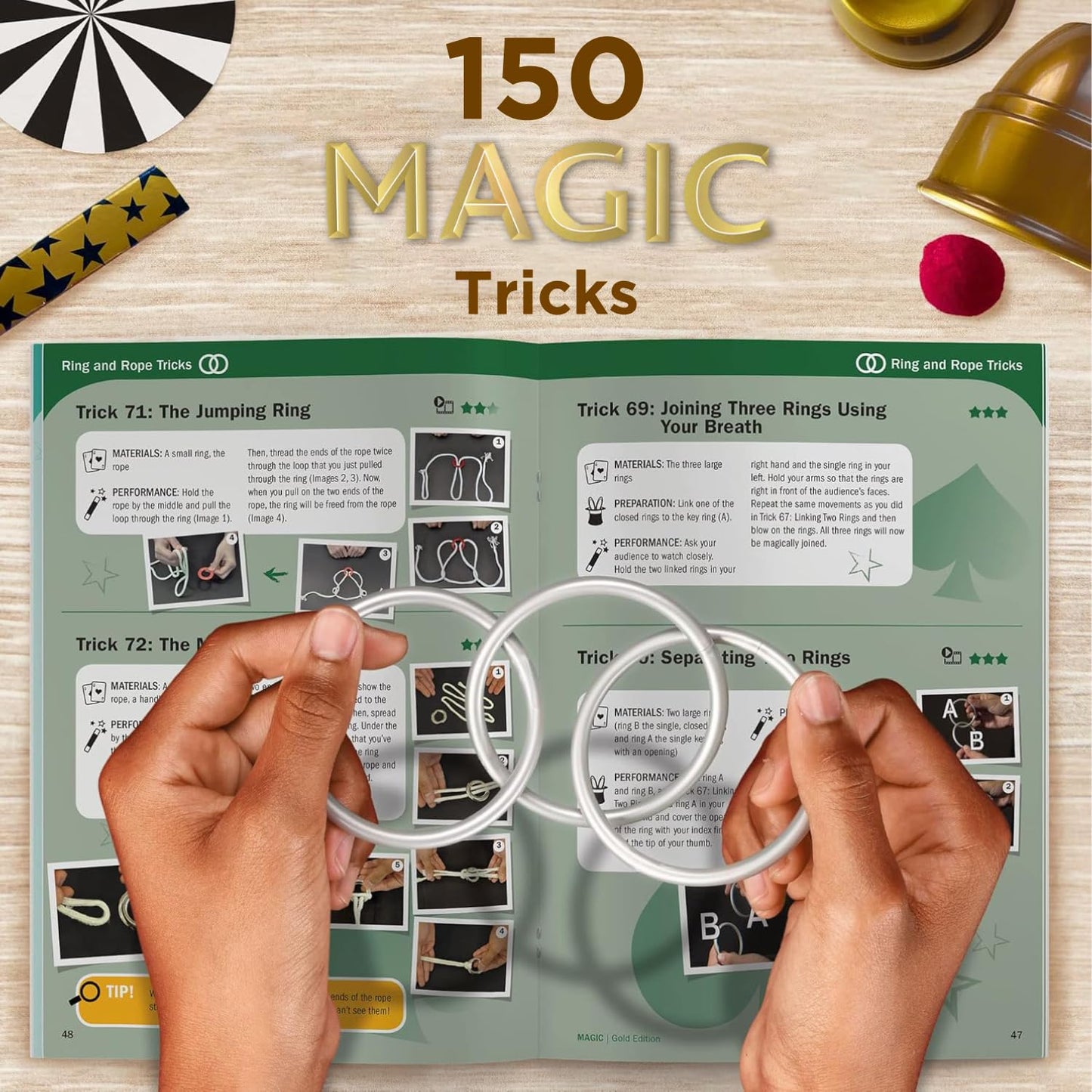 Thames & Kosmos Magic Gold Edition | 150 Tricks, 42 Props, 96-Page Manual + Free Video Tutorials | Ages 8+