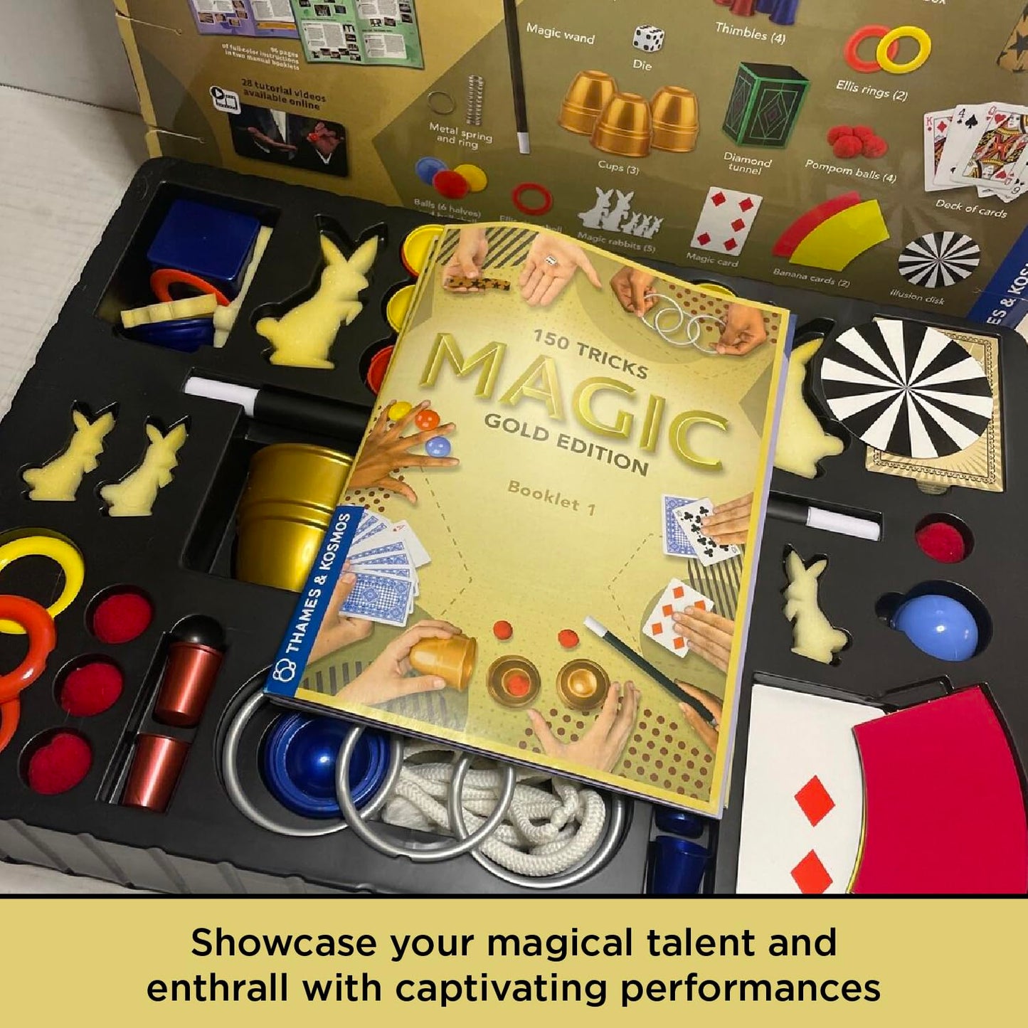 Thames & Kosmos Magic Gold Edition | 150 Tricks, 42 Props, 96-Page Manual + Free Video Tutorials | Ages 8+