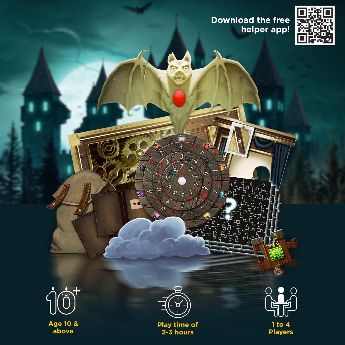 EXIT: Nightfall Manor by Thames & Kosmos | Home Escape Room with Four 88-Piece Puzzles