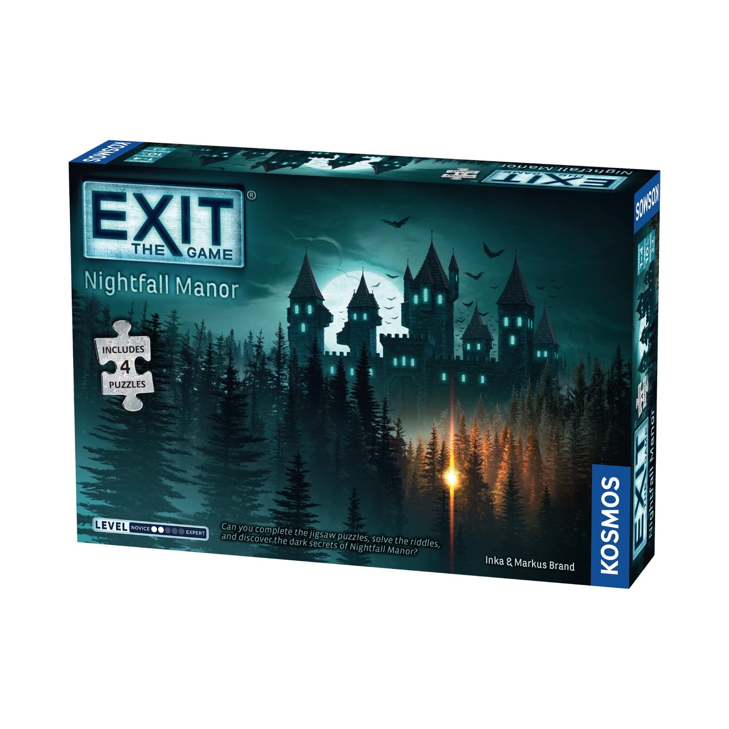 EXIT: Nightfall Manor by Thames & Kosmos | Home Escape Room with Four 88-Piece Puzzles