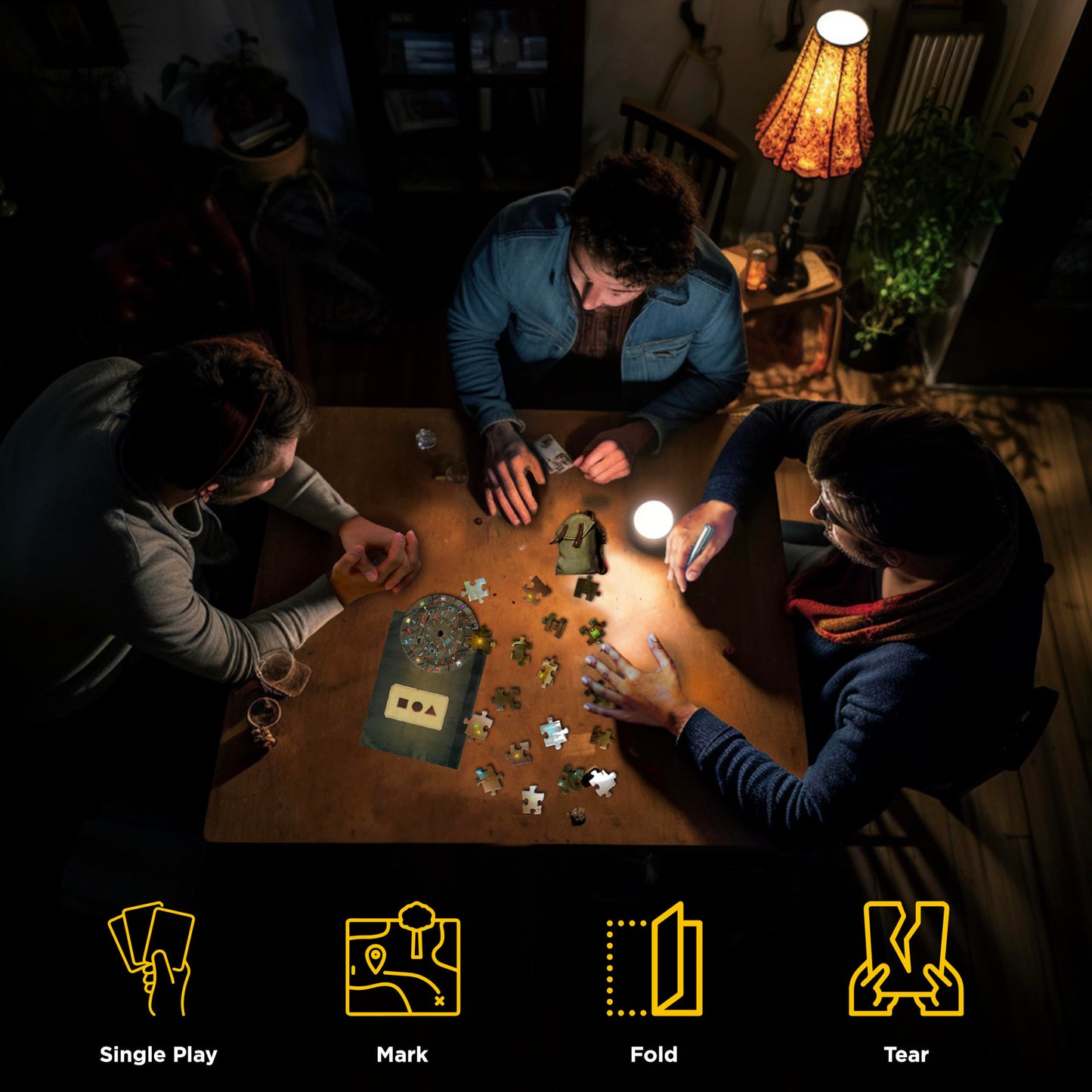 EXIT: Nightfall Manor by Thames & Kosmos | Home Escape Room with Four 88-Piece Puzzles