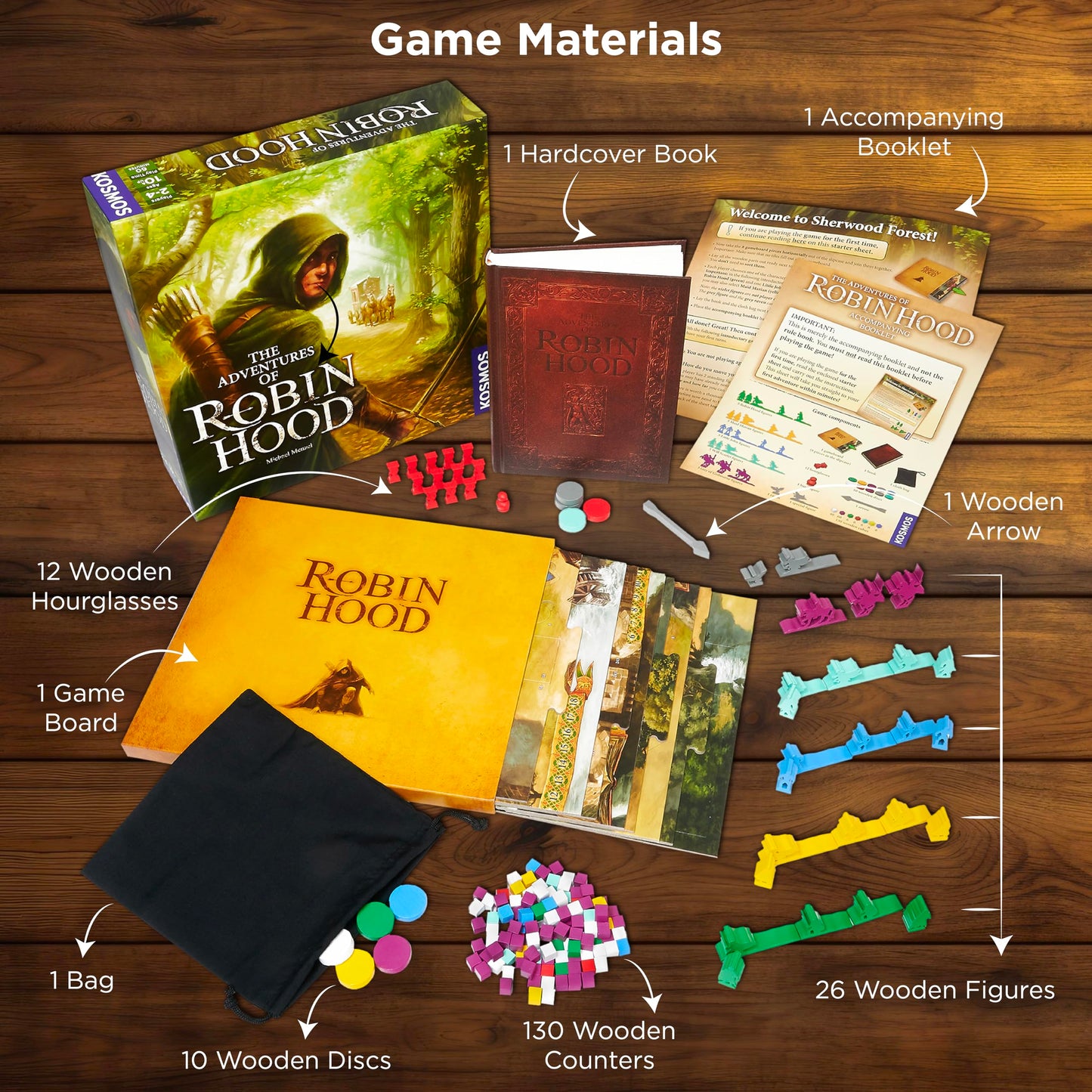 Thames & Kosmos The Adventures of Robin Hood - Cooperative Story-Driven Board Game for 2-4 Players (Ages 10+)