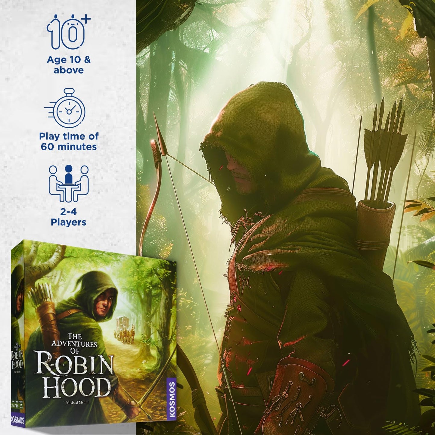 Thames & Kosmos The Adventures of Robin Hood - Cooperative Story-Driven Board Game for 2-4 Players (Ages 10+)