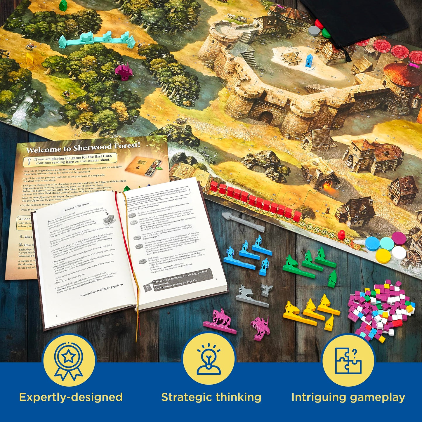 Thames & Kosmos The Adventures of Robin Hood - Cooperative Story-Driven Board Game for 2-4 Players (Ages 10+)