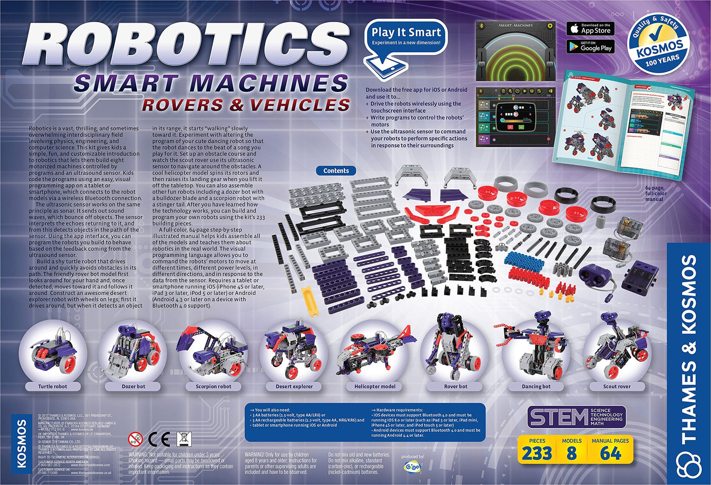 Thames & Kosmos Robotics Smart Machines: Rovers & Vehicles – 8 Robots STEM Kit