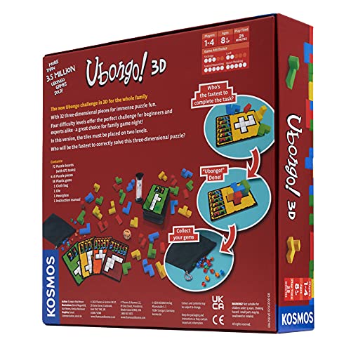 Ubongo 3D by Thames & Kosmos – 3D Geometric Puzzle Game for 1–4 Players, Ages 8+, Made in Germany