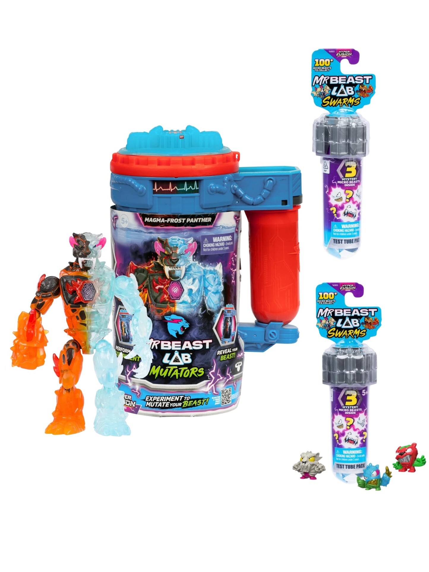 Tharos Distribution – Mr. Beast Lab 6.5-Inch Collector Figure with Briefcase & Test Tubes (Magma-Frost Panther)