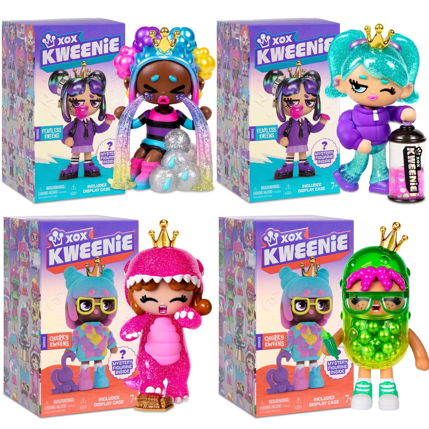 Tharos Distribution XOX Kweenie 4-Inch Mystery Figurine 4-Pack | Quirky & Fearless Kweens