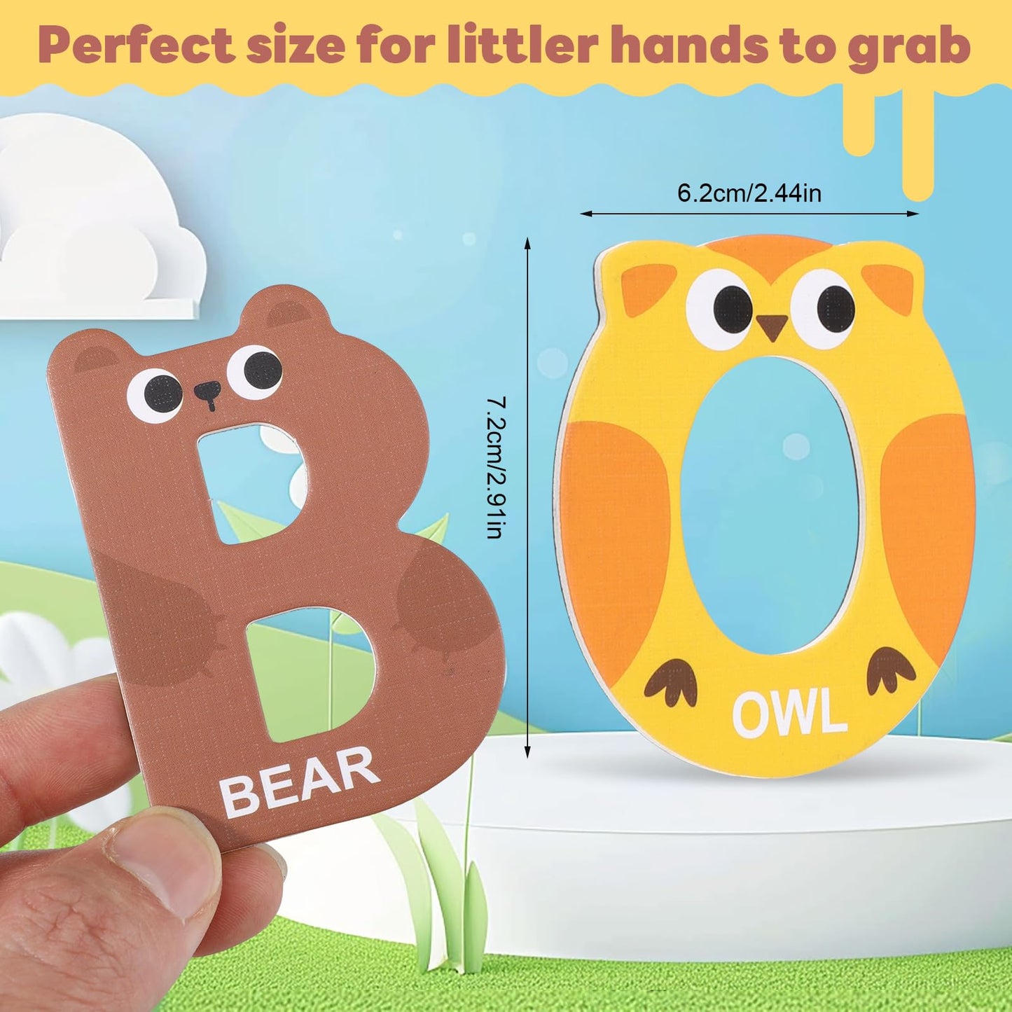 Thboxes Large Size Magnetic Letters – 26 Animal Alphabet Magnets for Toddlers