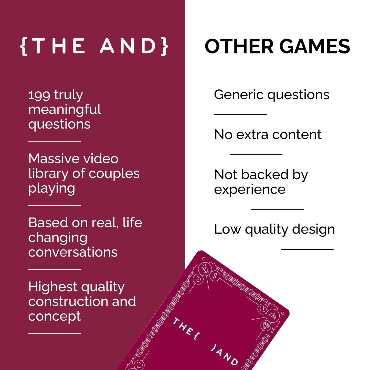 THE AND Long Term Couples Edition – 199 Meaningful Conversation Cards for Couples