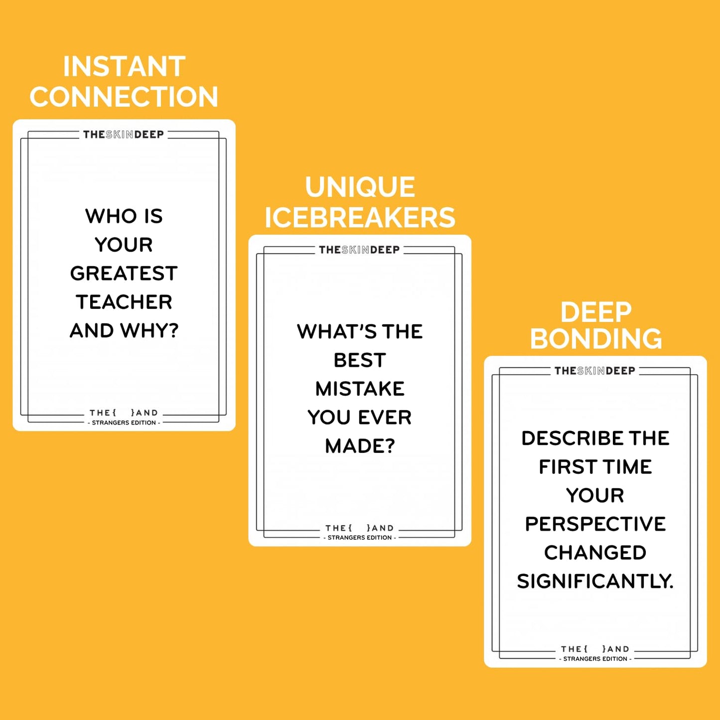 THE AND Strangers Edition — Conversation Starter Card Game for Real Connections | The Skin Deep