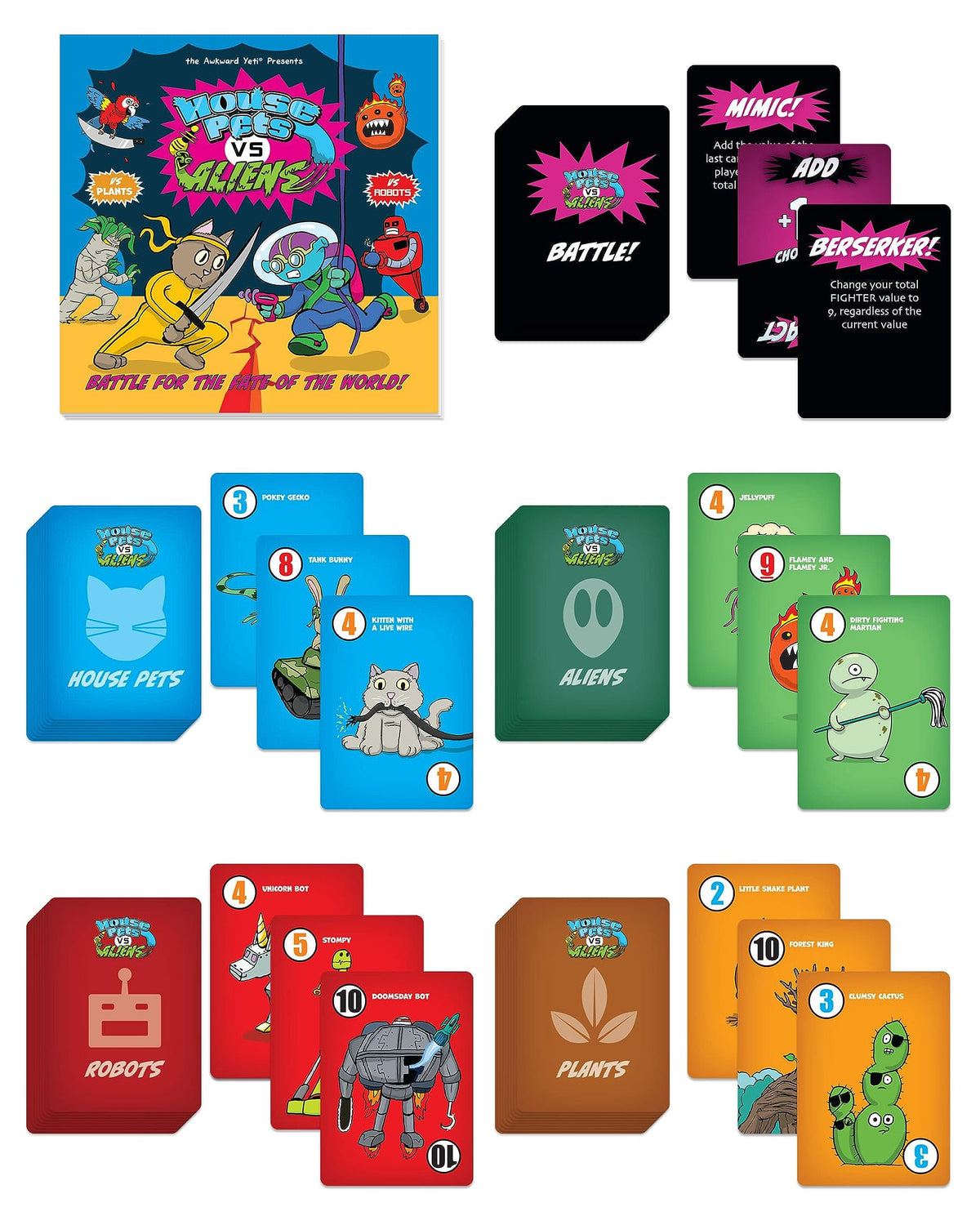 The Awkward Yeti House Pets vs. Aliens Card Game — Family Fun for Kids & Teens