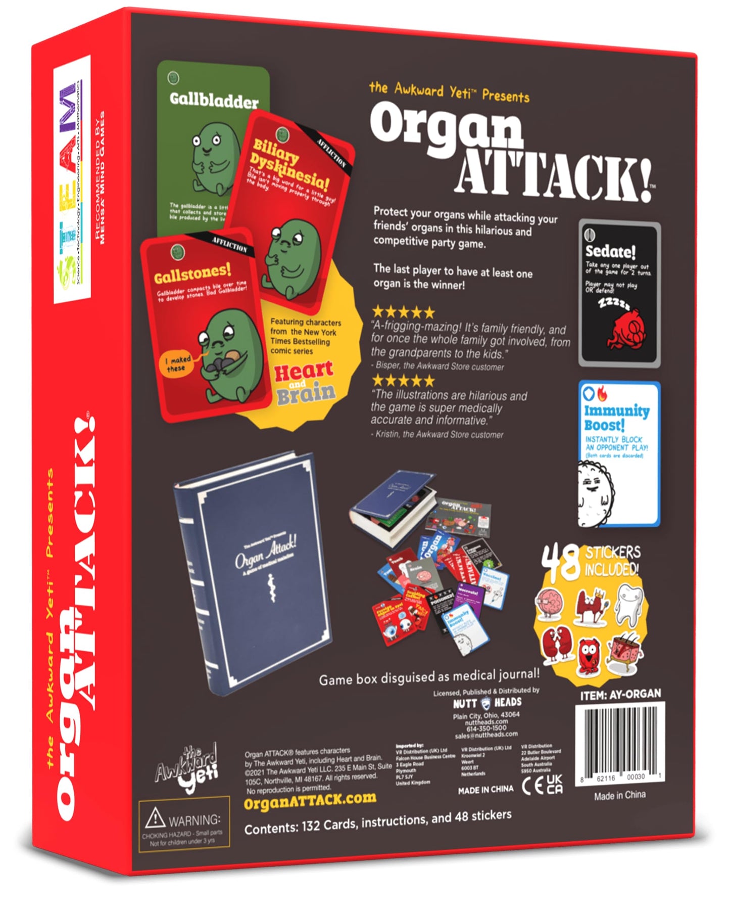 Organ ATTACK! by The Awkward Yeti – Funny Anatomy Card Game for Family Night (Ages 8+) | 2–5 Players