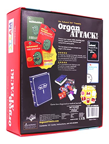 Organ ATTACK! by The Awkward Yeti – Funny Anatomy Card Game for Family Night (Ages 8+) | 2–5 Players