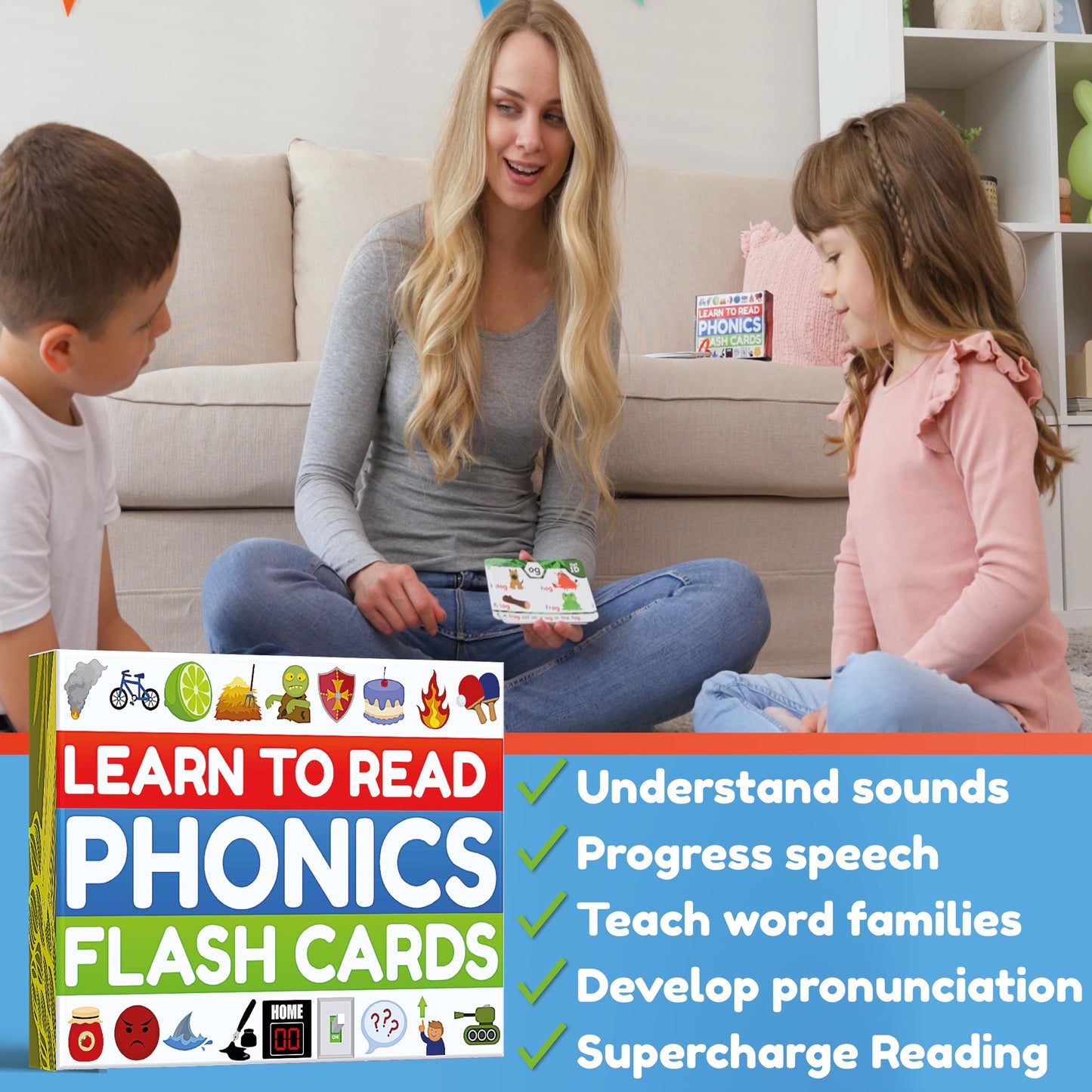 THE BAMBINO TREE Phonics Flash Cards – Learn to Read in 20 Stages (Ages 4-8)