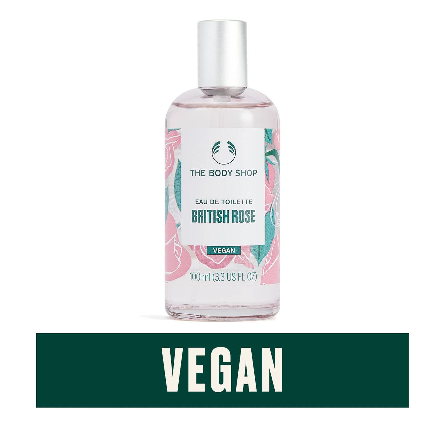The Body Shop British Rose Eau De Toilette – Fresh Dewy Floral Scent – Vegan – 3.3 oz