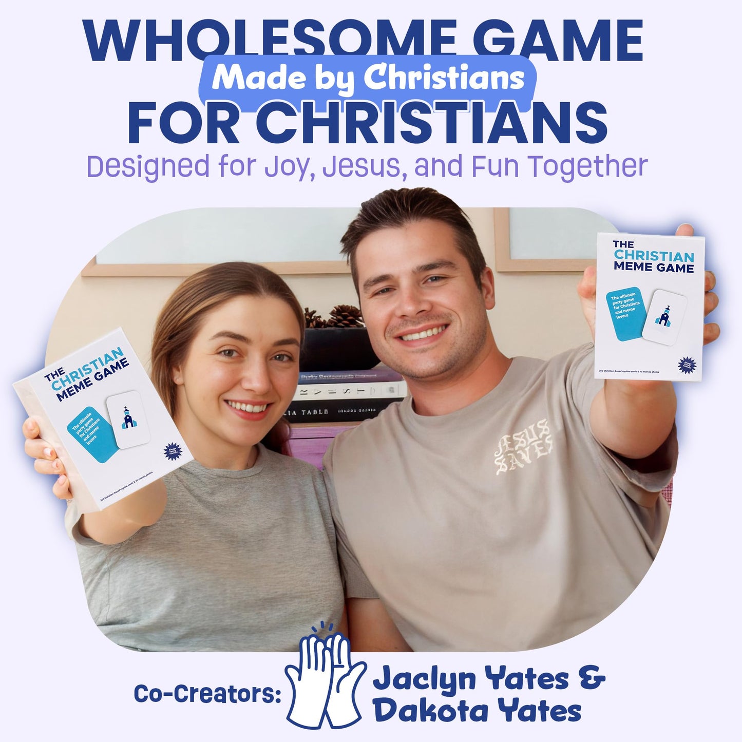 The Christian Meme Game – Clean Family Bible Card Game (75 Memes, 360 Captions)