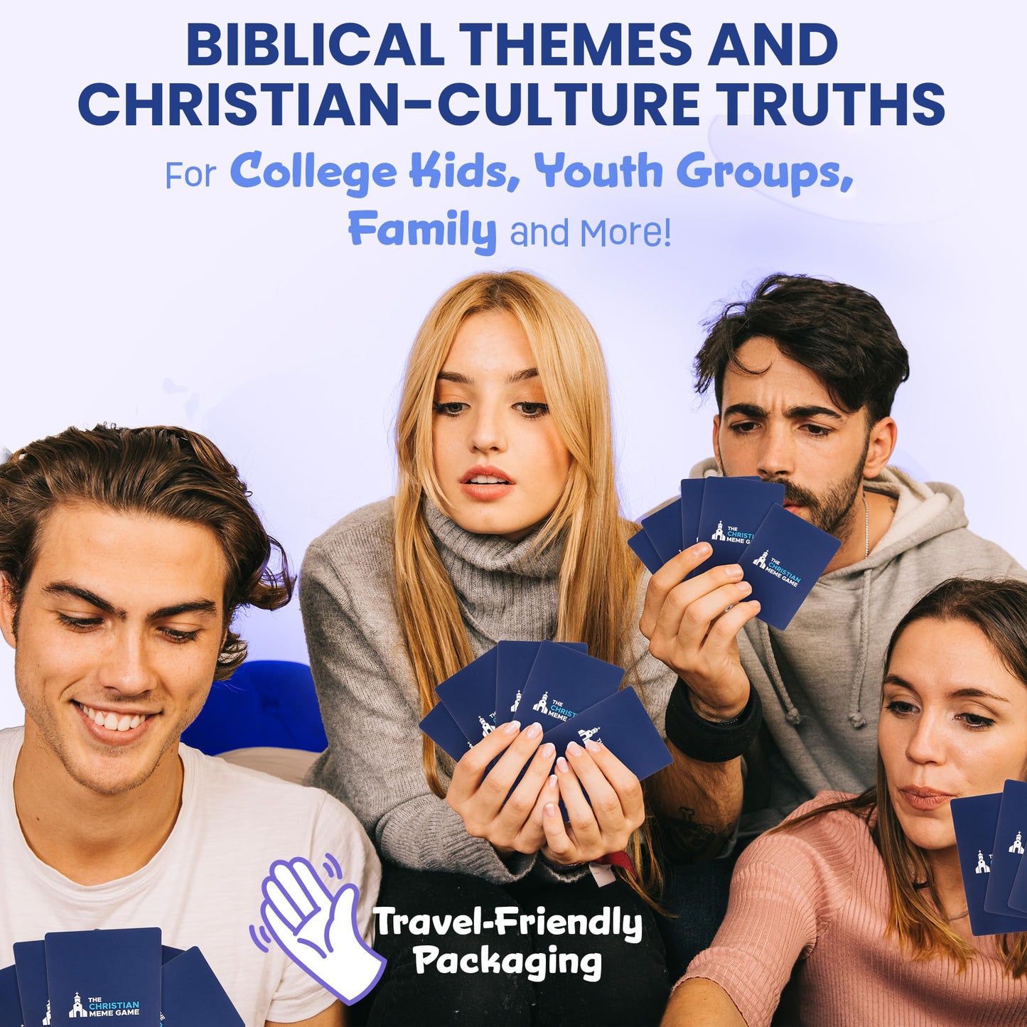 The Christian Meme Game – Clean Family Bible Card Game (75 Memes, 360 Captions)