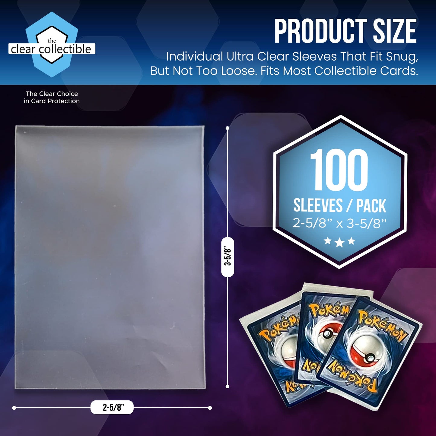 The Clear Collectible Penny Sleeves – 100 Count Clear Trading Card Sleeves