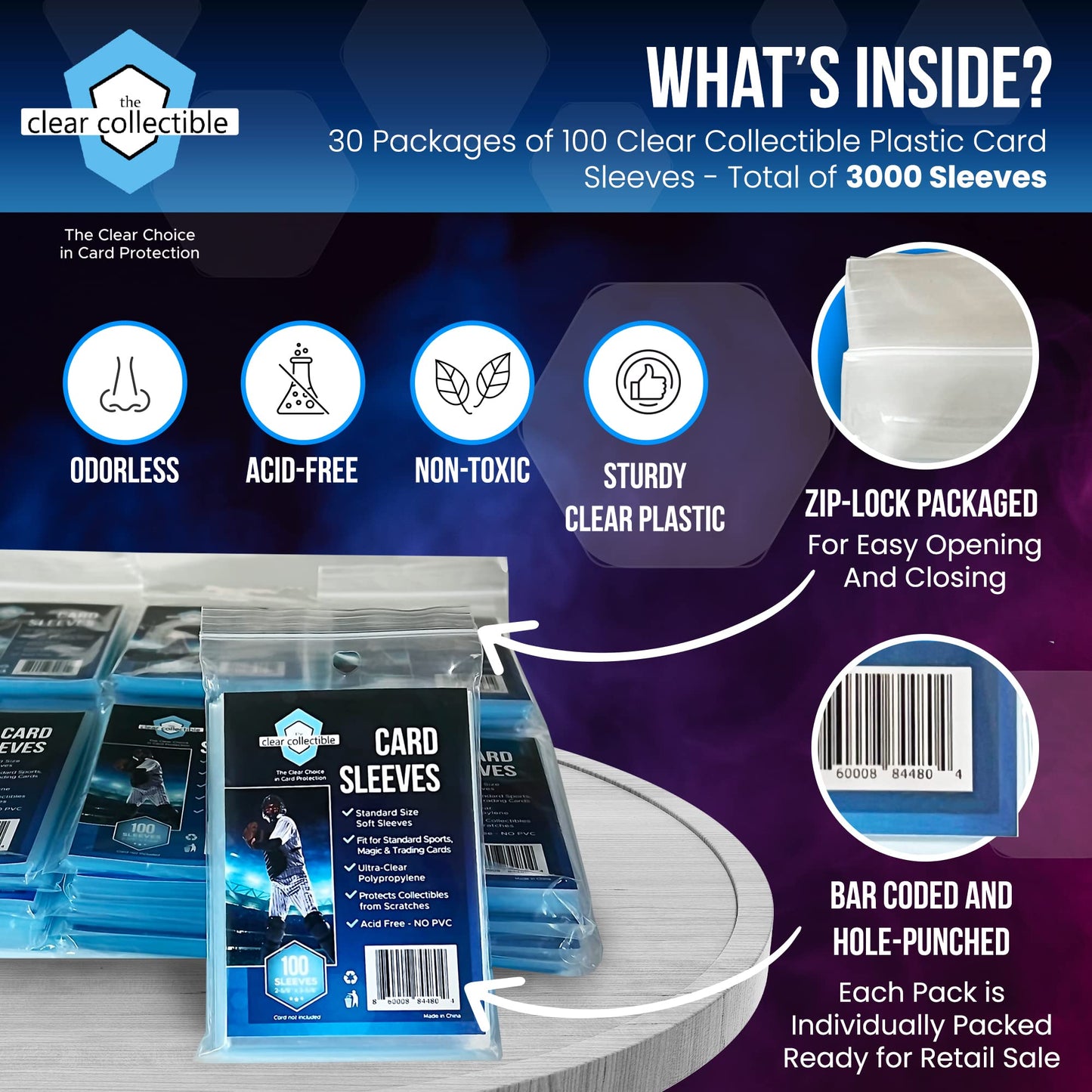 The Clear Collectible Penny Sleeves – 100 Count Clear Trading Card Sleeves