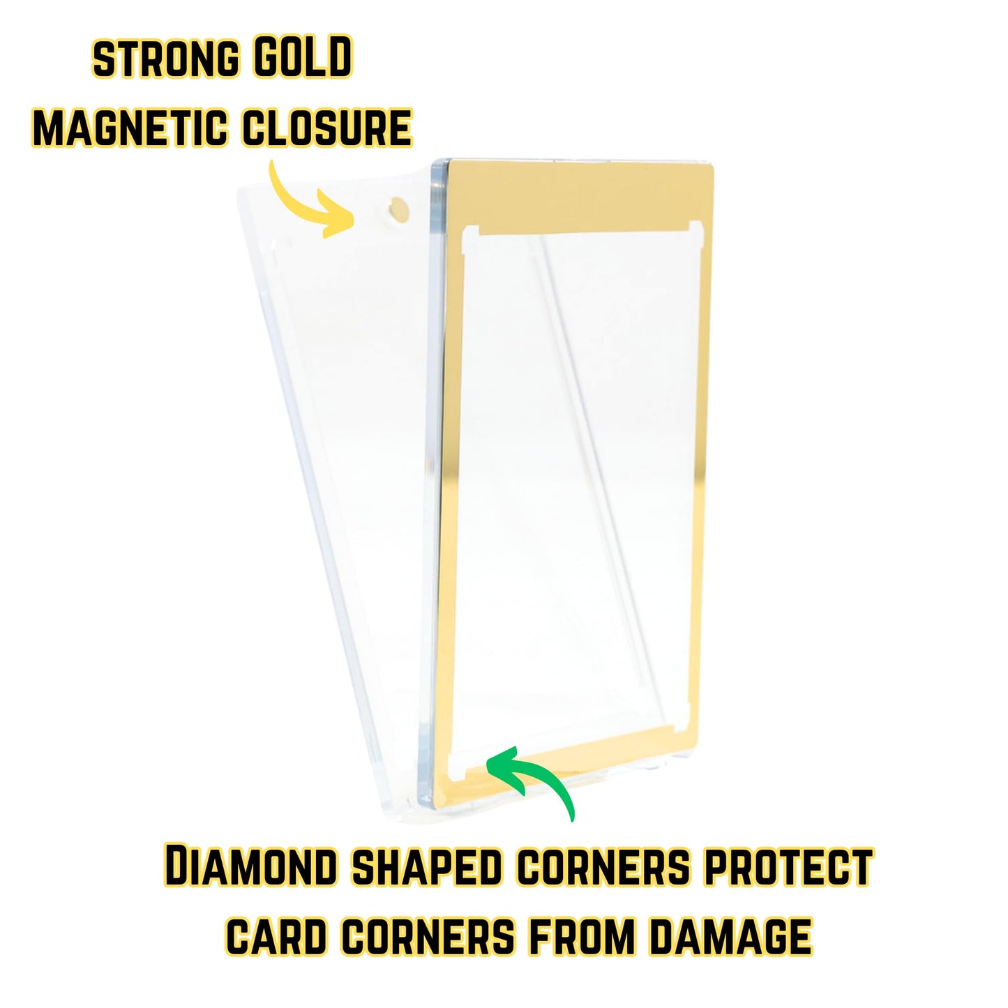 The Collector's Hubs 10CT Magnetic Card Holder – 35pt One-Touch Case, UV-Protected, Diamond Edge, Gold Magnet, 10-Color Pack