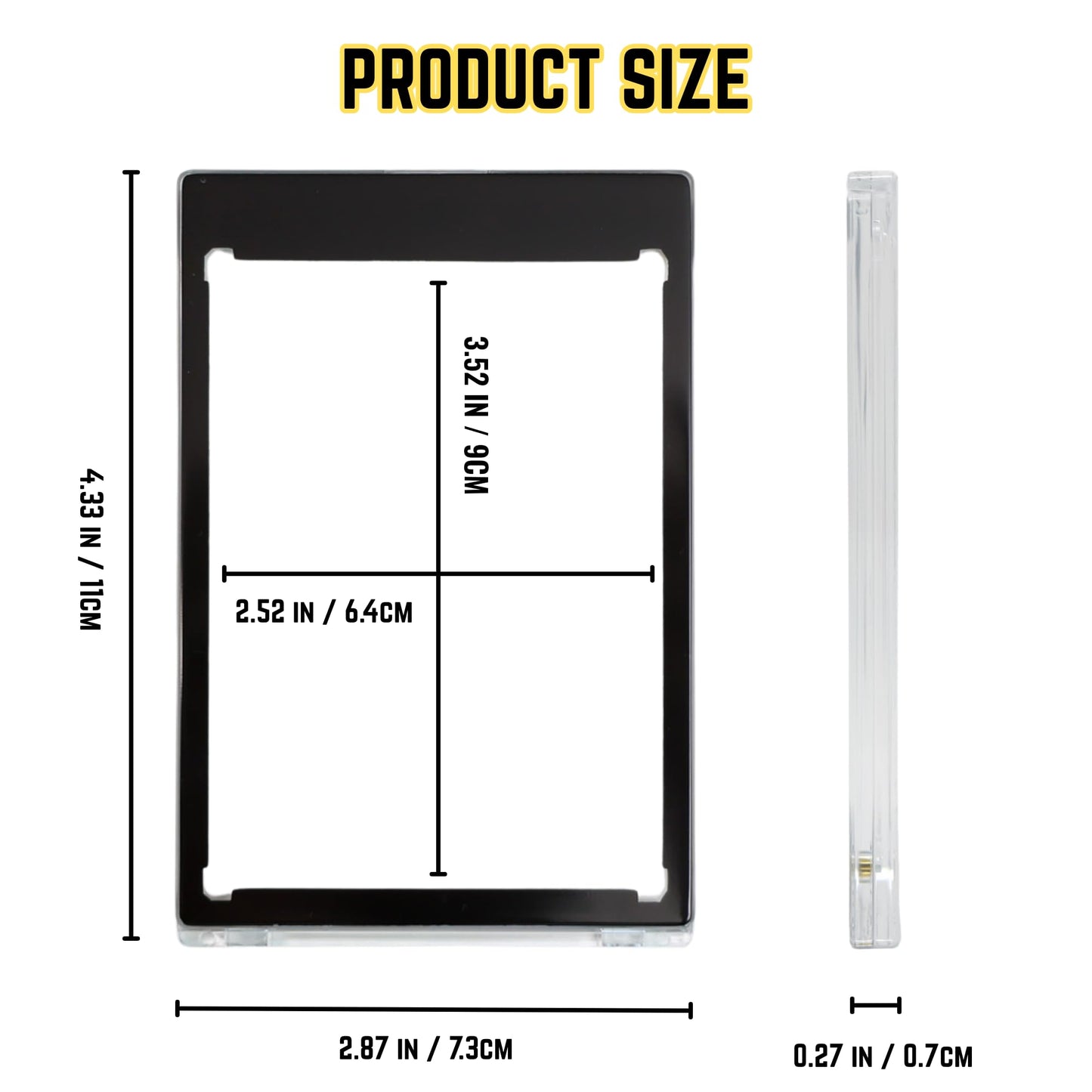 The Collector's Hubs 10CT Magnetic Card Holder – 35pt One-Touch Case, UV-Protected, Diamond Edge, Gold Magnet, 10-Color Pack