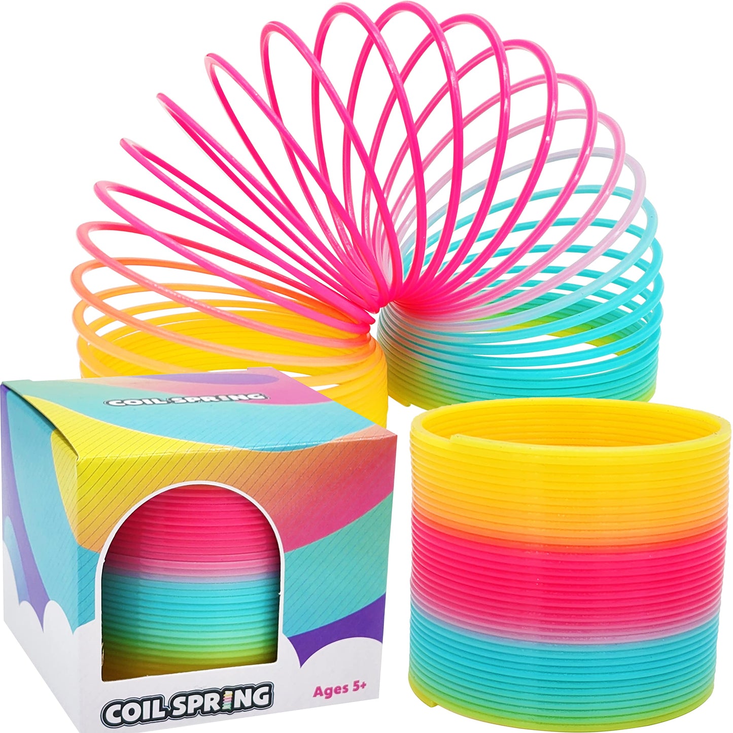 The Dreidel Company Plastic Multicolor Coil Spring – 3 Inch (80 mm) Goody Bag Filler & Party Favor (Single)