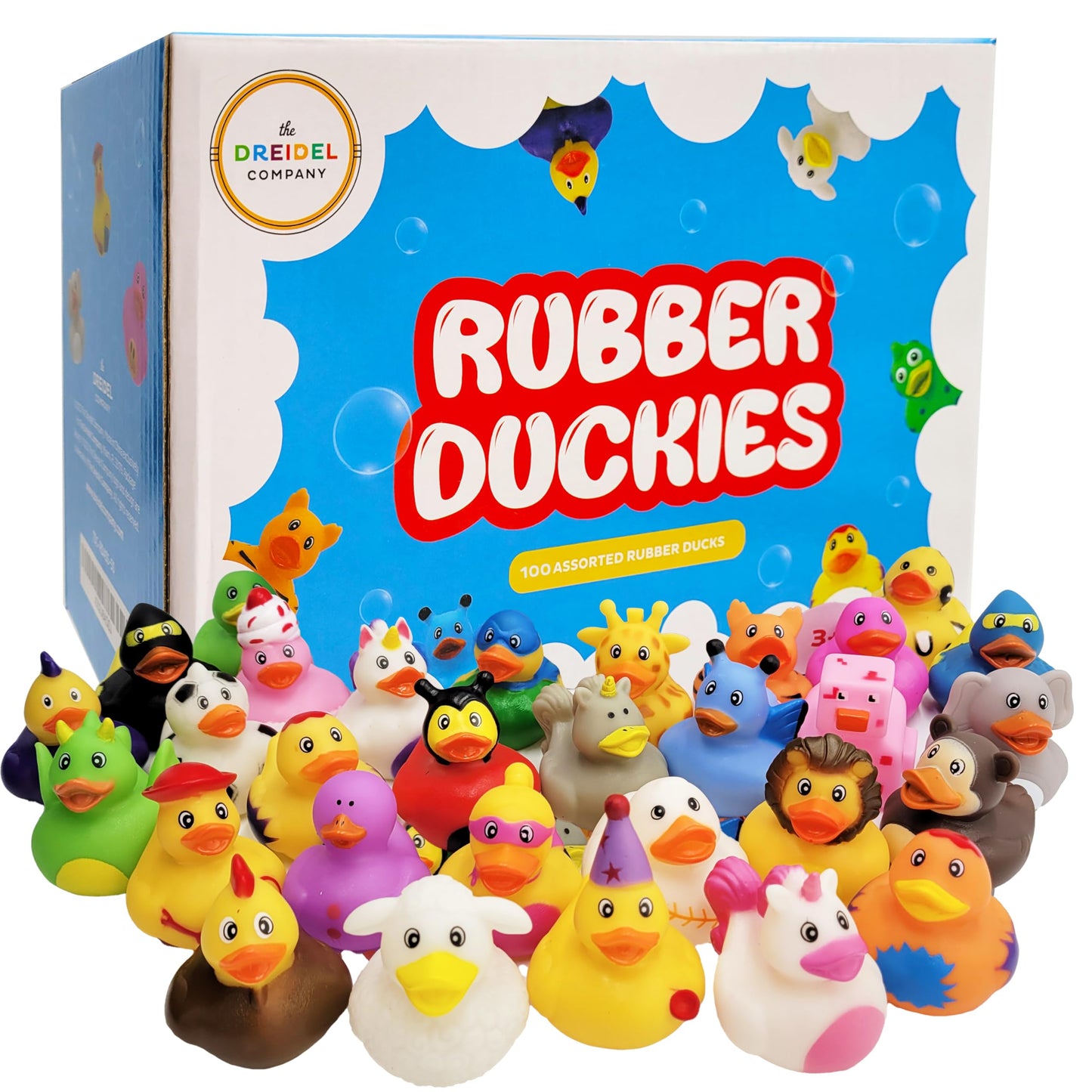 The Dreidel Company – 100-Pack 2-Inch Rubber Duckies for Kids | Bath Time Fun, Party Favors & Classroom Rewards
