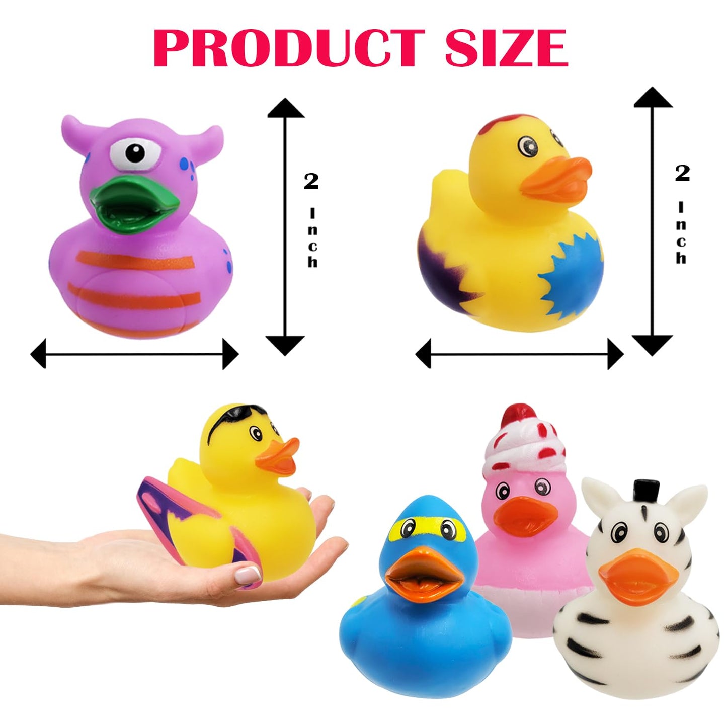 The Dreidel Company – 100-Pack 2-Inch Rubber Duckies for Kids | Bath Time Fun, Party Favors & Classroom Rewards