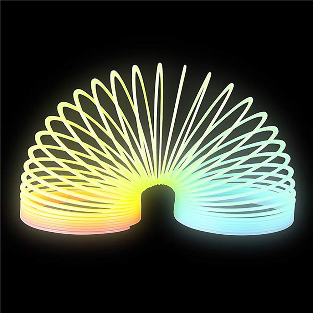 The Dreidel Company Glow-in-the-Dark Rainbow Coil Spring Slingy 3-inch (80mm) - 10 Pack