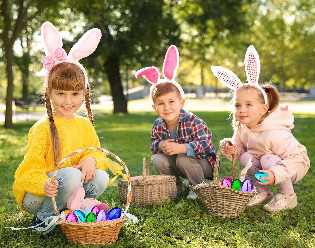 The Dreidel Company Fillable Easter Eggs (12-Pack) with Hinge – 2.25" Plastic, Metallic Bright Colors