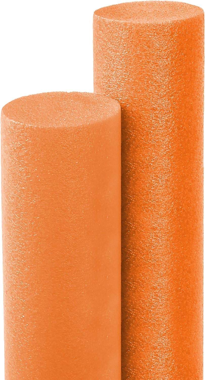 The Dreidel Company Floating Pool Noodles – Deluxe 52-Inch Foam Tubes (Orange) 2-Pack