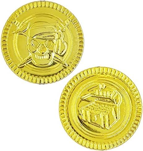 The Dreidel Company St. Patrick's Pirate Gold Coins (50 Pack) – Novelty Plastic Party Favors