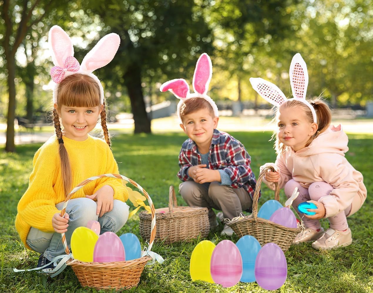 The Dreidel Company 6-Inch Fillable Easter Eggs 6-Pack — Jumbo Translucent Plastic, Stands Upright