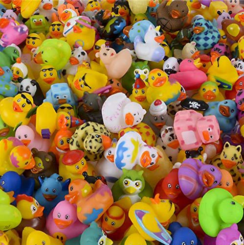 Assortment Rubber Duck Toy Duckies (2-Inch) 50-Pack by The Dreidel Company | Bath, Party & Classroom Rewards