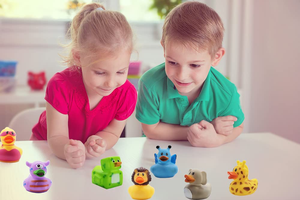 The Dreidel Company Rubber Duckies – 10-Pack, 2-Inch Assorted Bath Toys for Kids