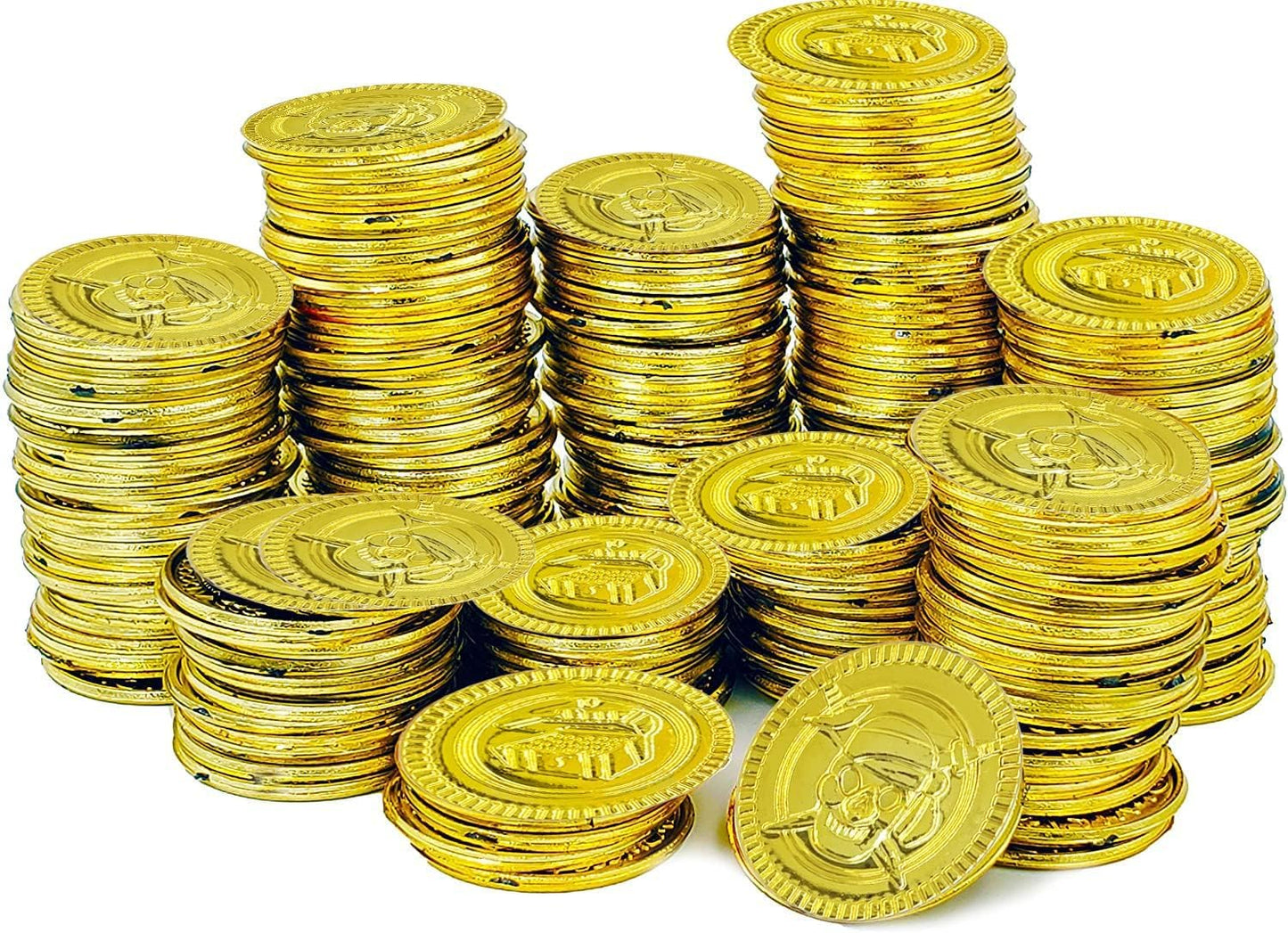 The Dreidel Company St. Patrick's Pirate Gold Coins (50 Pack) – Novelty Plastic Party Favors