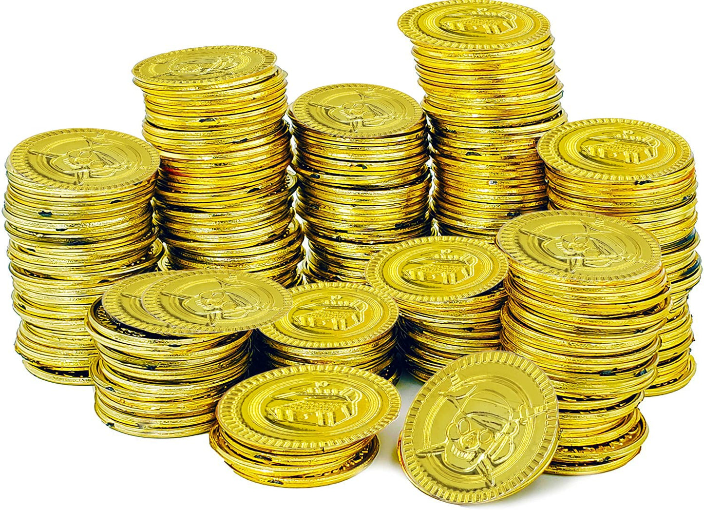 The Dreidel Company St. Patrick's Pirate Gold Coins - 100 Pack Plastic Party Favors