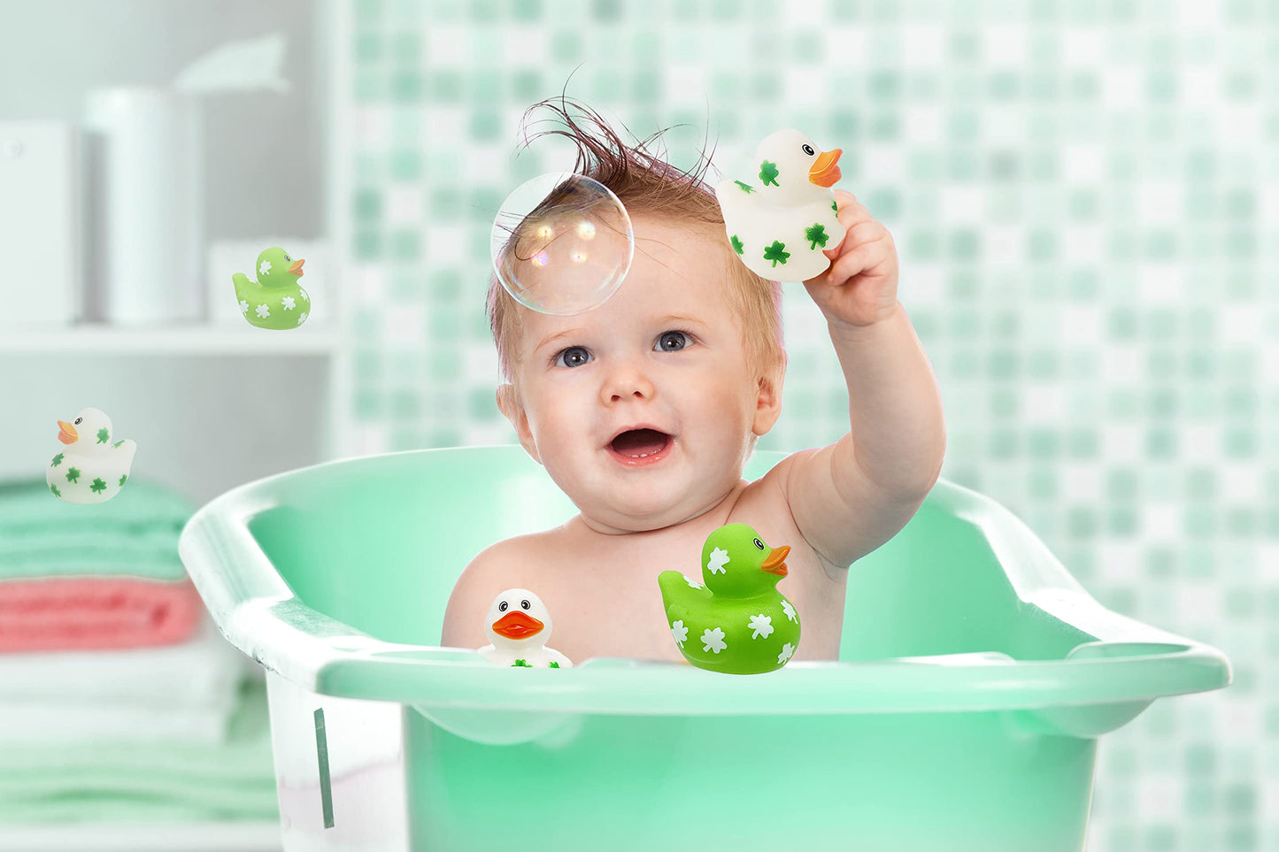 St. Patrick's Shamrock Rubber Duck 12-Pack – Pirate Bath Toys
