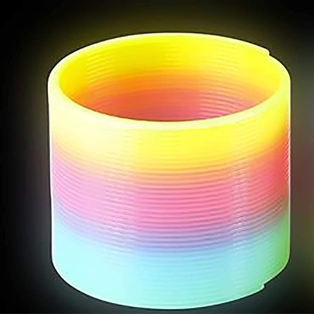 The Dreidel Company Glow-In-The-Dark Rainbow Coil Spring Toy — 3-Inch (80mm) Party Favor