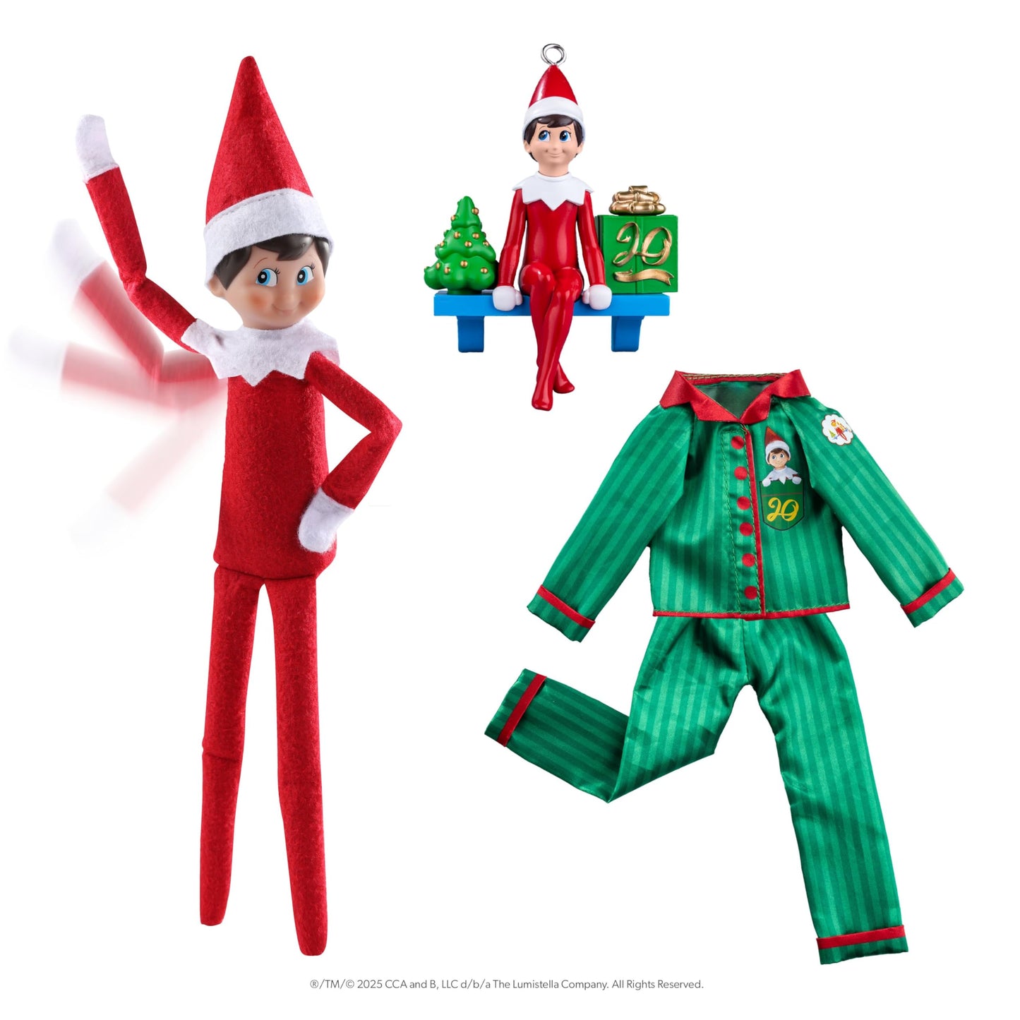 The Elf on the Shelf: 20th Anniversary Limited Edition Box Set – Posable Scout Elf, Storybook, Keepsake, Loungewear & Ornament