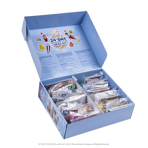 The Elf on the Shelf 24-Day Ultimate Kit – 70+ Props, 24 Idea Cards, 3 Backdrops