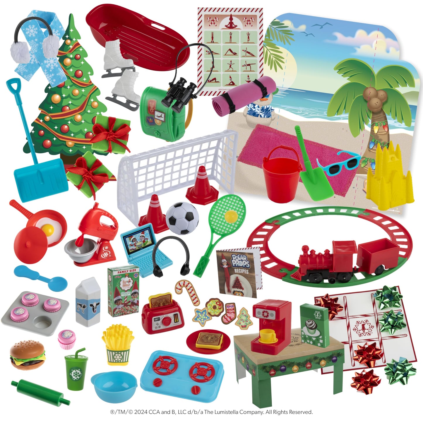 The Elf on the Shelf 24-Day Ultimate Kit – 70+ Props, 24 Idea Cards, 3 Backdrops