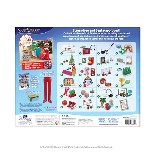 The Elf on the Shelf 24-Day Super Set — 80+ Props, MagiFreez Pants, Santa-Approved Elf Ideas Kit
