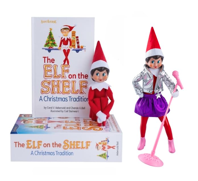 The Elf on the Shelf Blue-Eyed Girl Scout Elf with MagiFreez Pop Star Glam Jacket, Skirt & Accessories