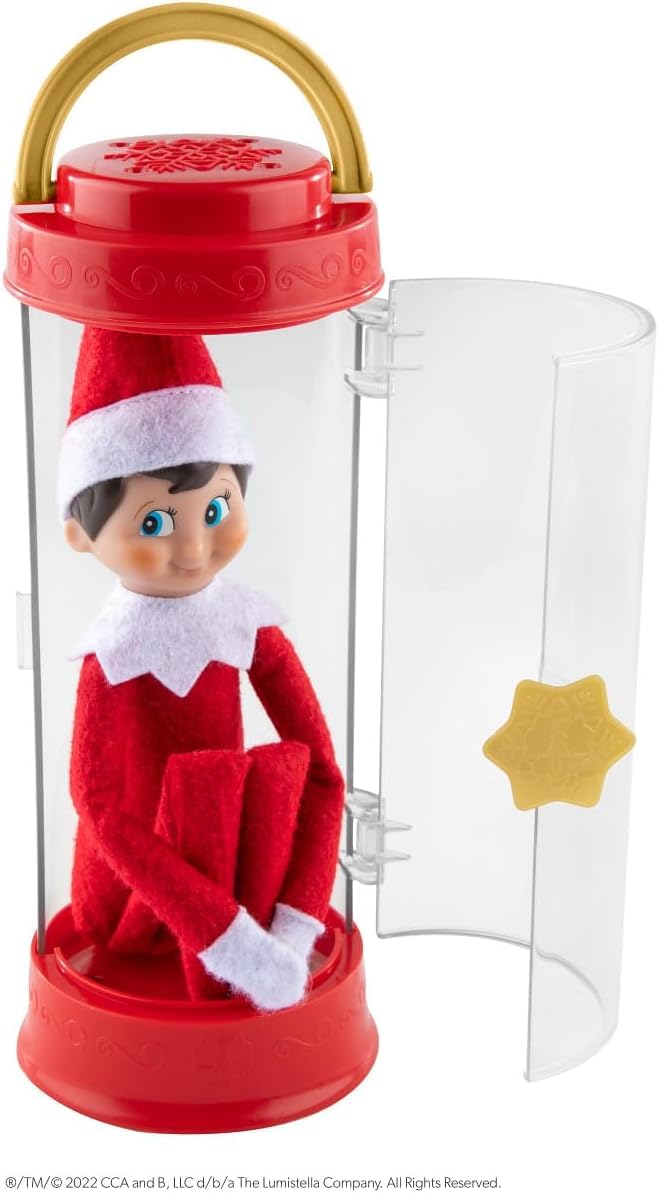 The Elf on the Shelf Christmas Tradition Box Set – Blue Eyed Boy Elf, Story Book & Scout Carrier