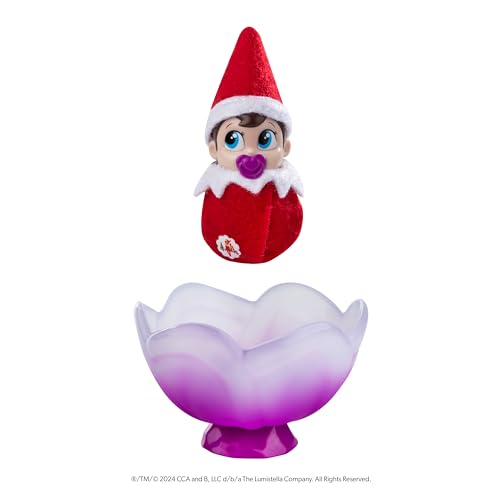 The Elf on the Shelf Frost Pips Mini Blooms Elf Baby Girl with Blue Eyes – Frost Flower Cradle Included