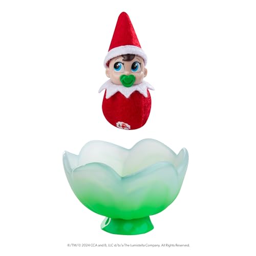 The Elf on the Shelf Frost Pips Mini Blooms Elf Baby Boy with Blue Eyes – Frost Flower Cradle