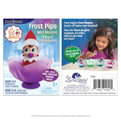 The Elf on the Shelf Frost Pips Mini Blooms Elf Baby Girl with Blue Eyes – Frost Flower Cradle Included
