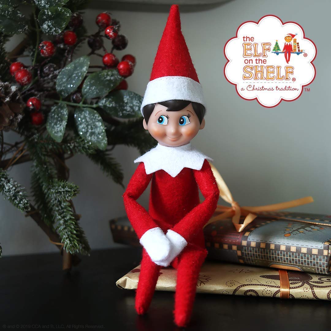 The Elf on the Shelf: A Christmas Tradition – Scout Elf with Brown Eyes, Storybook, Keepsake Box & Adoption Certificate